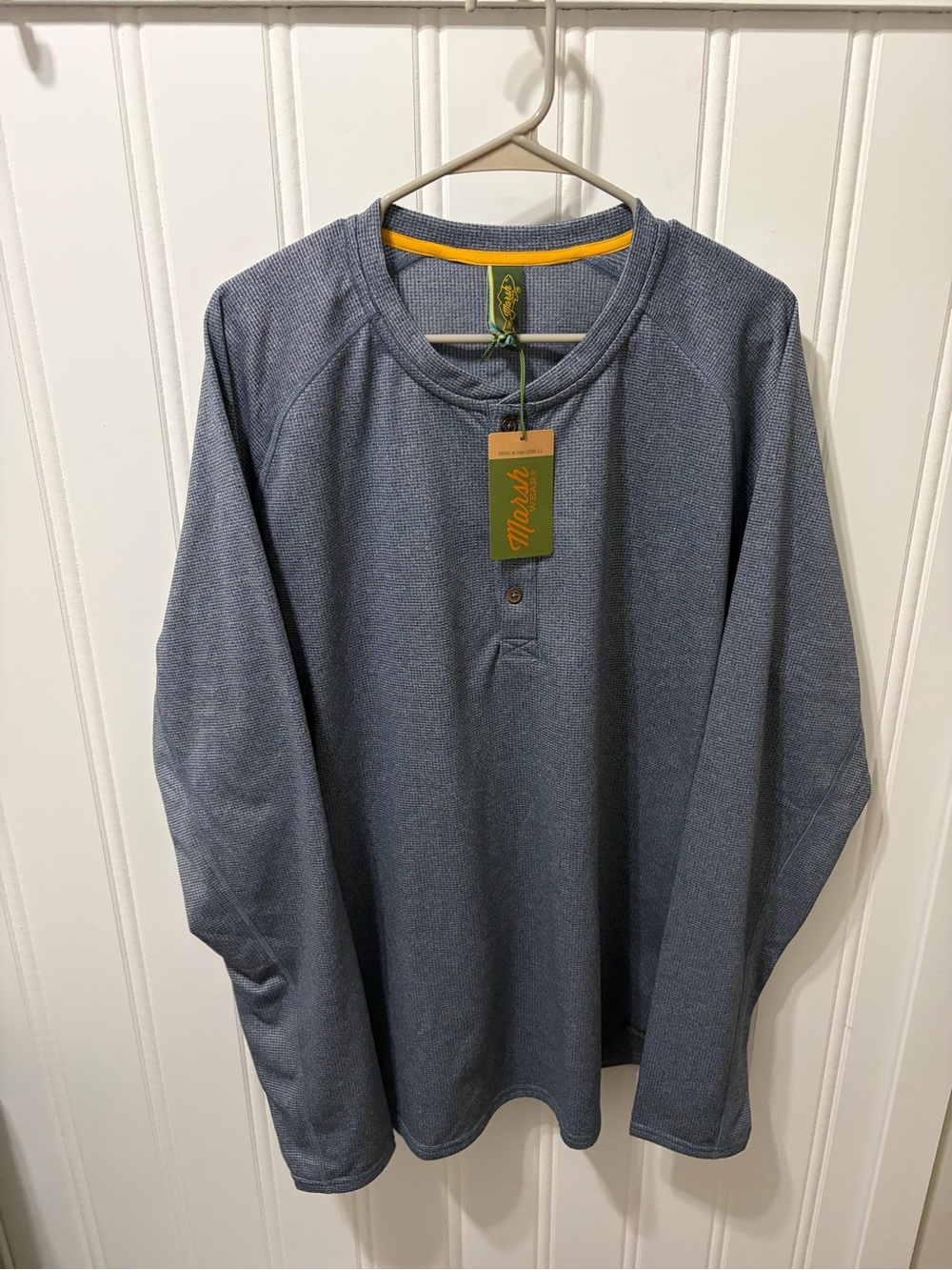 Marsh Wear Harkers Island Henley Shirt Navy Heather Men's Size XXL 2X NWT
